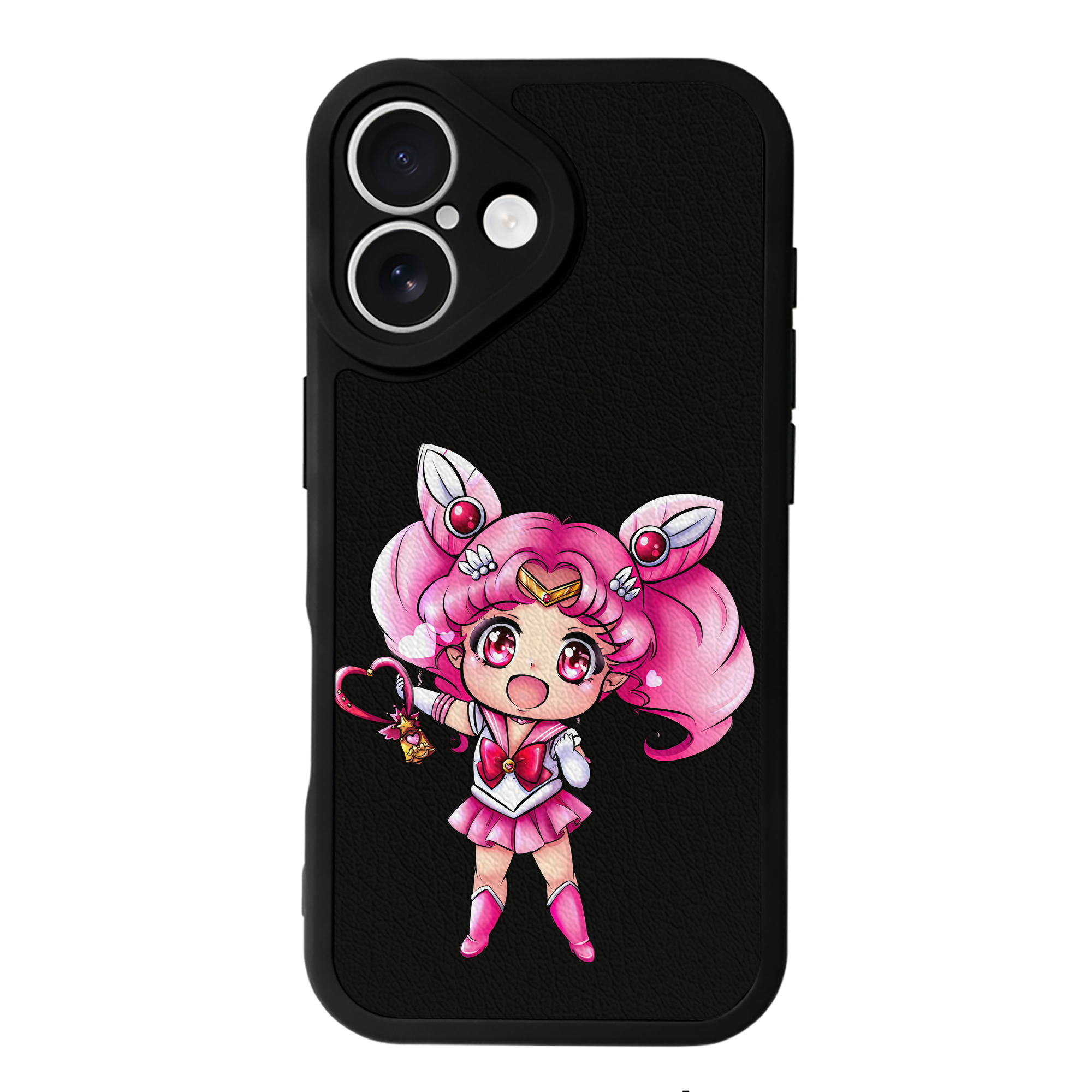 （画像用） 美少女戦士セーラームーン ちびうさ Sailor Moon Chibiusa Tsukino Usagi Small Lady Serenity 【iPhone 16シリーズ対応】シリコンスマホケース（レザー調） 材質：シリコン